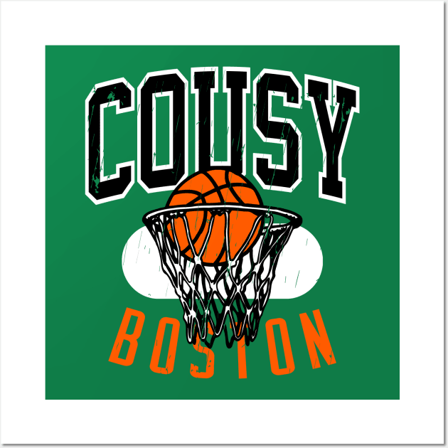 Vintage Boston 80's Basketball Shirt Wall Art by funandgames